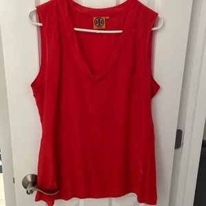 Tory Burch sleeveless blouse in orange. Size 14